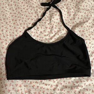 Black halter bikini top